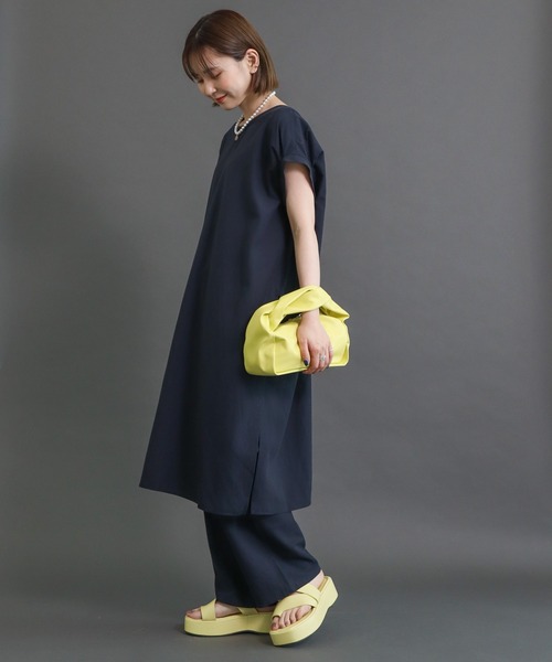 AMERICAN HOLIC（アメリカンホリック）の「SET リネンブレンドチュニック+パンツ（チュニック・レディース・ネイビー/ブラウン・M/L）」の5枚目の写真