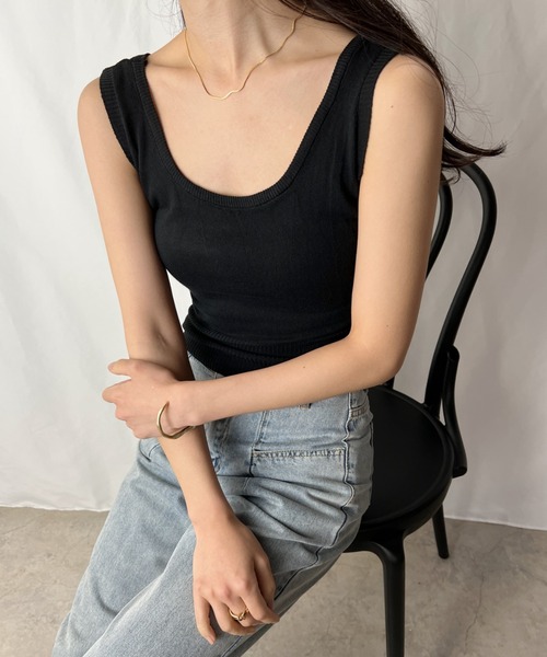 H.Warren(エイチウォーレン)の「裾リブタンクトップ(Tシャツ/カットソー・レディース・ホワイト/ブラック/グリーン/ベージュ・FREE)」の14枚目の写真