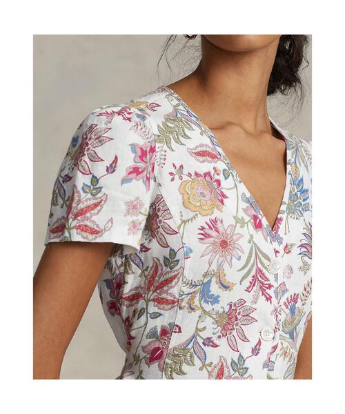 新作☆Ralph Lauren フローラル Vネック ワンピース POLO RALPH LAUREN（ポロ ラルフ ローレン）の「フローラル