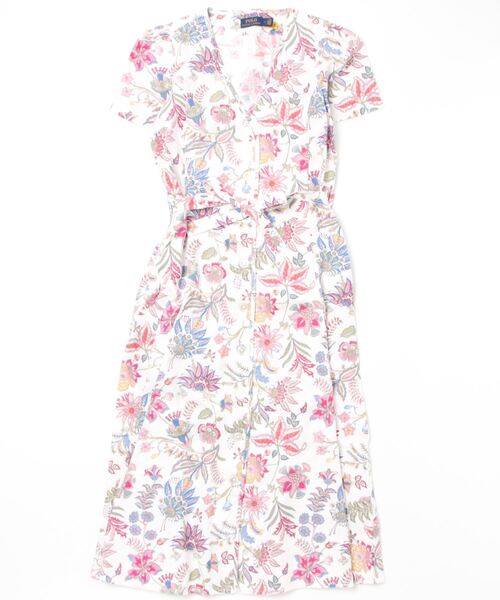 【Ralph Lauren】フローラルミディドレス♪ フローラル ストレッチ コットン ミディ ドレス