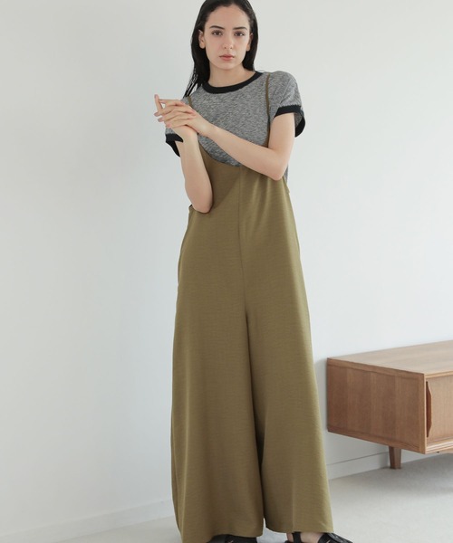 LAKOLE（ラコレ）の「ヴィンテージ風ツイルサロペット / 299674（サロペット/オーバーオール・レディース・カーキ/ブラック・SMALL/MEDIUM）」の2枚目の写真