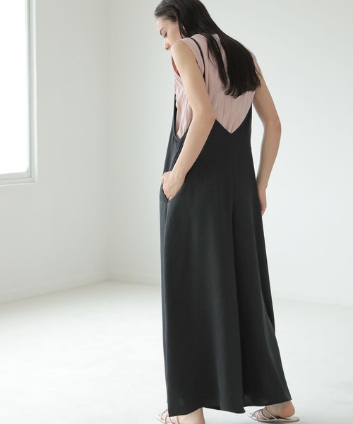 LAKOLE（ラコレ）の「ヴィンテージ風ツイルサロペット / 299674（サロペット/オーバーオール・レディース・カーキ/ブラック・SMALL/MEDIUM）」の6枚目の写真