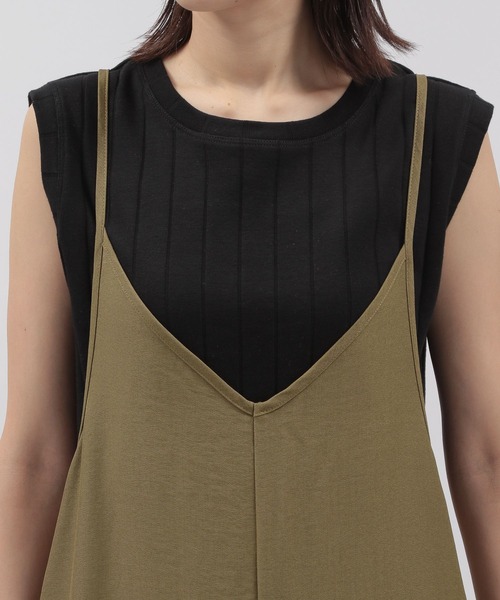 LAKOLE（ラコレ）の「ヴィンテージ風ツイルサロペット / 299674（サロペット/オーバーオール・レディース・カーキ/ブラック・SMALL/MEDIUM）」の5枚目の写真