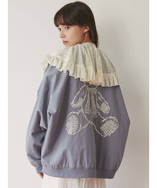 merry jenny(メリージェニー)の「bear刺繍ブルゾン(ブルゾン・レディース・ブラック/ブルー/アイボリー・FREE)」の3枚目の写真