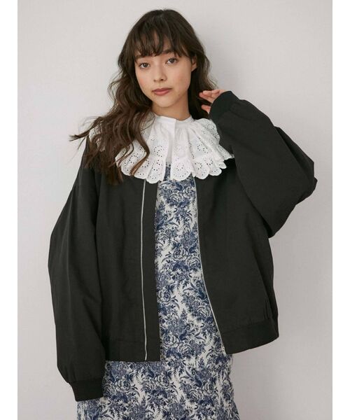 merry jenny(メリージェニー)の「bear刺繍ブルゾン(ブルゾン・レディース・ブラック/ブルー/アイボリー・FREE)」の7枚目の写真