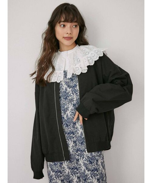 merry jenny(メリージェニー)の「bear刺繍ブルゾン(ブルゾン・レディース・ブラック/ブルー/アイボリー・FREE)」の8枚目の写真