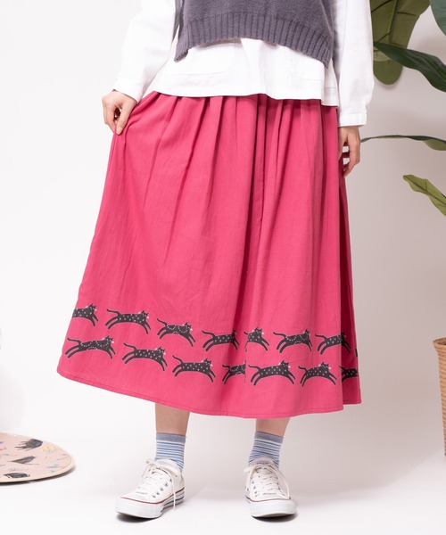 salle de bal（サルデバル）の「LITTLE MARKET / リトルマーケット 裾猫スカート 猫 にゃんこ キャット CAT catwalk FRH（スカート・レディース・グレー/ピンク・FREE）」の10枚目の写真