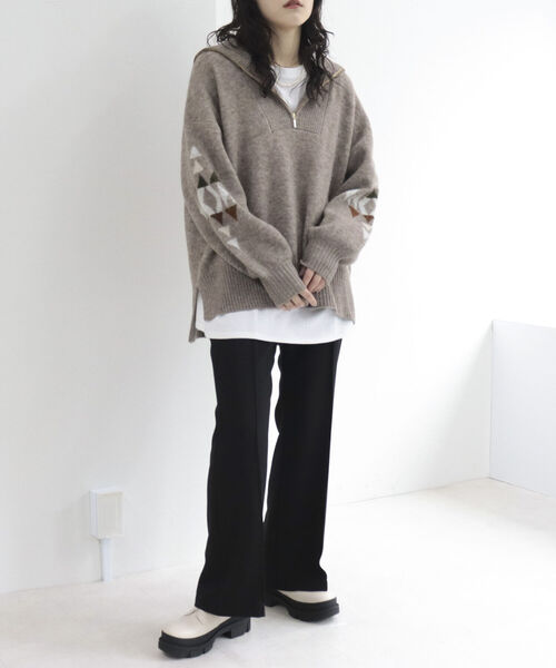 PENDLETON（ペンドルトン）の「【PENDLETON/ペンドルトン】FREDY別注ハーフジップニットプルオーバー（ニット/セーター・レディース・ベージュ/ブラウン・FREE）」の3枚目の写真