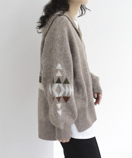 PENDLETON（ペンドルトン）の「【PENDLETON/ペンドルトン】FREDY別注ハーフジップニットプルオーバー（ニット/セーター・レディース・ベージュ/ブラウン・FREE）」の6枚目の写真