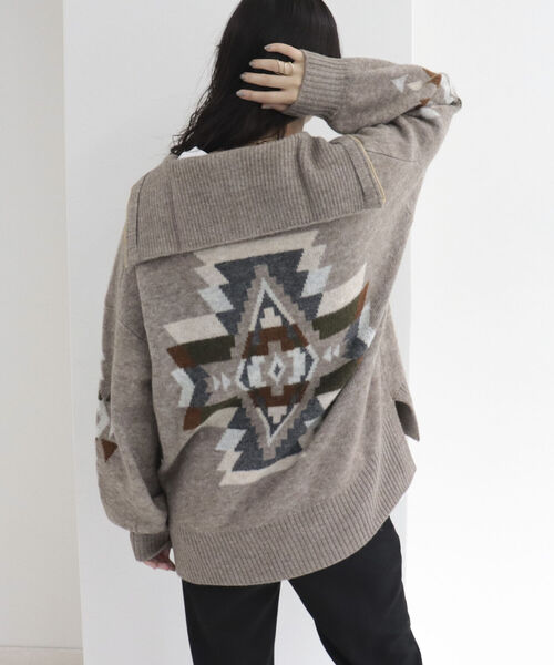 PENDLETON（ペンドルトン）の「【PENDLETON/ペンドルトン】FREDY別注ハーフジップニットプルオーバー（ニット/セーター・レディース・ベージュ/ブラウン・FREE）」の8枚目の写真