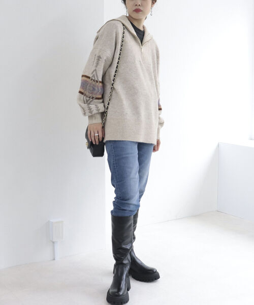 PENDLETON（ペンドルトン）の「【PENDLETON/ペンドルトン】FREDY別注ハーフジップニットプルオーバー（ニット/セーター・レディース・ベージュ/ブラウン・FREE）」の11枚目の写真