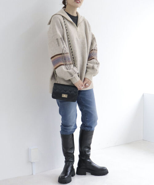 PENDLETON（ペンドルトン）の「【PENDLETON/ペンドルトン】FREDY別注ハーフジップニットプルオーバー（ニット/セーター・レディース・ベージュ/ブラウン・FREE）」の12枚目の写真