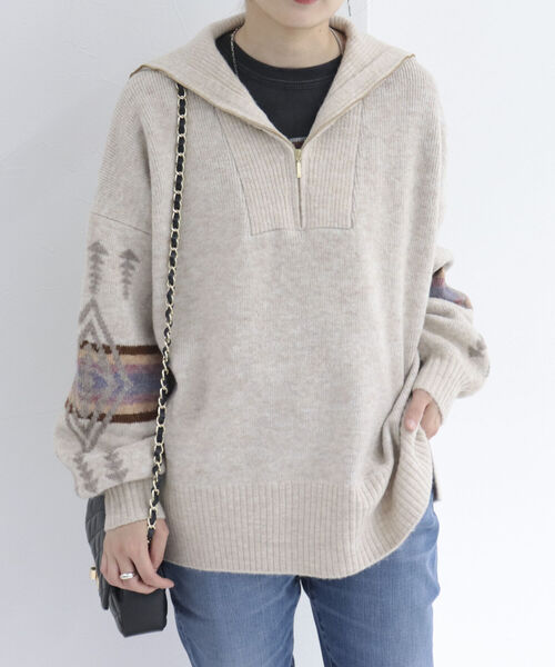 PENDLETON（ペンドルトン）の「【PENDLETON/ペンドルトン】FREDY別注ハーフジップニットプルオーバー（ニット/セーター・レディース・ベージュ/ブラウン・FREE）」の14枚目の写真