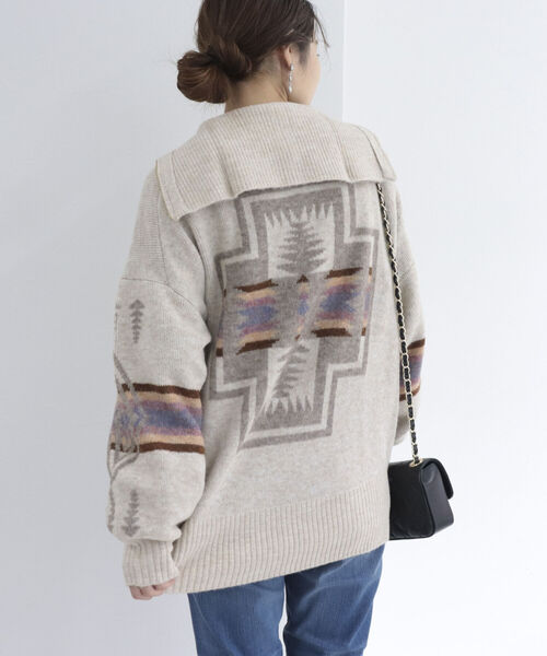 PENDLETON（ペンドルトン）の「【PENDLETON/ペンドルトン】FREDY別注ハーフジップニットプルオーバー（ニット/セーター・レディース・ベージュ/ブラウン・FREE）」の16枚目の写真