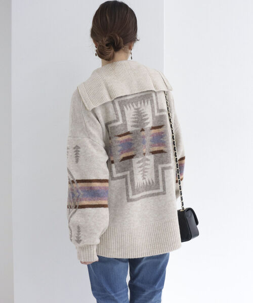 PENDLETON（ペンドルトン）の「【PENDLETON/ペンドルトン】FREDY別注ハーフジップニットプルオーバー（ニット/セーター・レディース・ベージュ/ブラウン・FREE）」の2枚目の写真