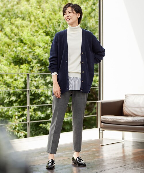 J.PRESS（ジェイプレス）の「【洗える】アルガンシルクチェック テーパード パンツ（その他パンツ・レディース・ライトグレー系3/ブラウン系3・7/9/11/13）」の5枚目の写真