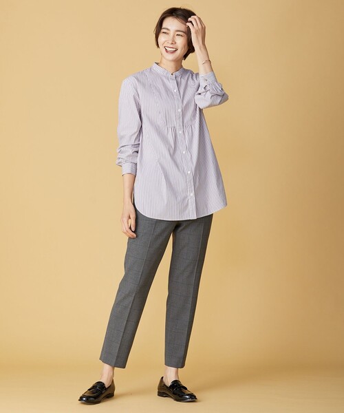 J.PRESS（ジェイプレス）の「【洗える】アルガンシルクチェック テーパード パンツ（その他パンツ・レディース・ライトグレー系3/ブラウン系3・7/9/11/13）」の9枚目の写真