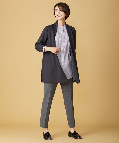 J.PRESS（ジェイプレス）の「【洗える】アルガンシルクチェック テーパード パンツ（その他パンツ・レディース・ライトグレー系3/ブラウン系3・7/9/11/13）」の10枚目の写真