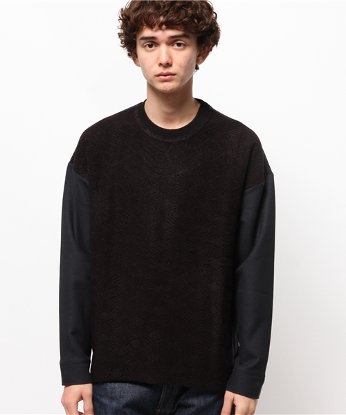 OUTLET(アウトレット)の「【WHO'S WHO gallery】EX2ニットネル(Tシャツ/カットソー・メンズ・ブラック/ネイビー・LARGE/MEDIUM)」の3枚目の写真