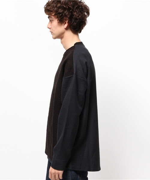 OUTLET(アウトレット)の「【WHO'S WHO gallery】EX2ニットネル(Tシャツ/カットソー・メンズ・ブラック/ネイビー・LARGE/MEDIUM)」の4枚目の写真