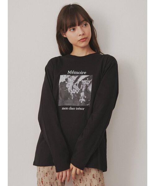 merry jenny（メリージェニー）の「bear photo tee（Tシャツ/カットソー・レディース・オフホワイト/ブラック・FREE）」の8枚目の写真