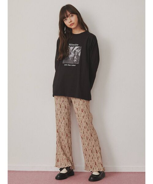 merry jenny（メリージェニー）の「bear photo tee（Tシャツ/カットソー・レディース・オフホワイト/ブラック・FREE）」の4枚目の写真