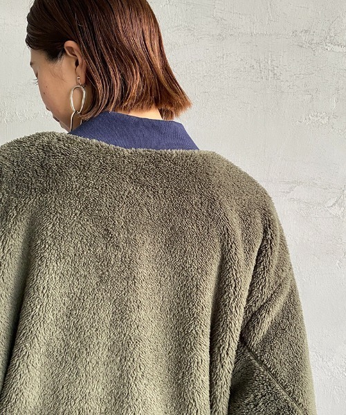 UNIVERSAL OVERALL（ユニバーサルオーバーオール）の「[UNIVERSAL OVERALL/ユニバーサルオーバーオール] 別注 ボアフリースボンバージャケット（ブルゾン・レディース・ブラウン/オリーブ/アイボリー・M/L/XL）」の9枚目の写真