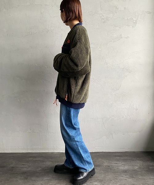 UNIVERSAL OVERALL（ユニバーサルオーバーオール）の「[UNIVERSAL OVERALL/ユニバーサルオーバーオール] 別注 ボアフリースボンバージャケット（ブルゾン・レディース・ブラウン/オリーブ/アイボリー・M/L/XL）」の17枚目の写真