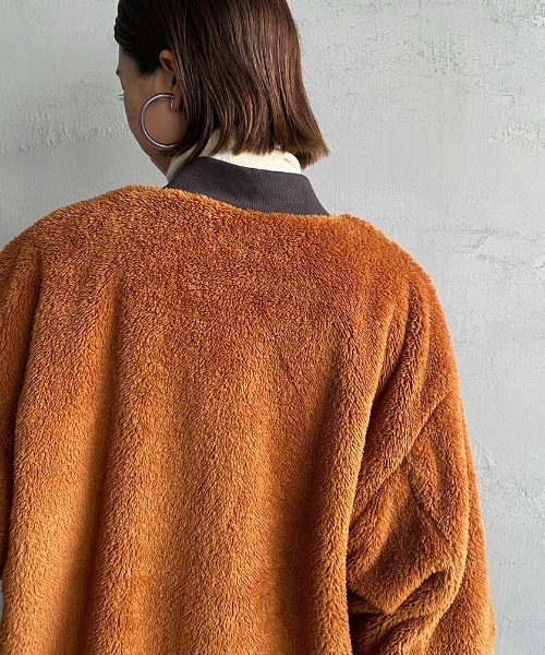 UNIVERSAL OVERALL（ユニバーサルオーバーオール）の「[UNIVERSAL OVERALL/ユニバーサルオーバーオール] 別注 ボアフリースボンバージャケット（ブルゾン・レディース・ブラウン/オリーブ/アイボリー・M/L/XL）」の7枚目の写真