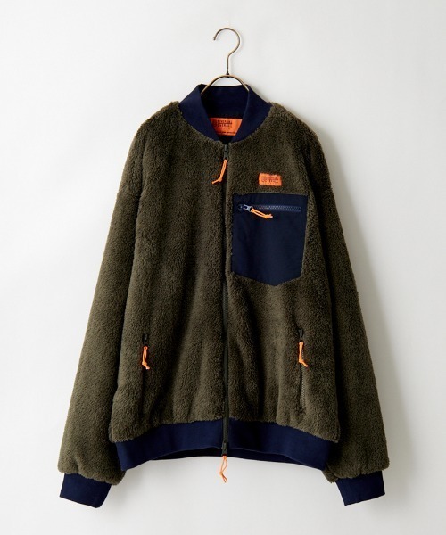 UNIVERSAL OVERALL（ユニバーサルオーバーオール）の「[UNIVERSAL OVERALL/ユニバーサルオーバーオール] 別注 ボアフリースボンバージャケット（ブルゾン・レディース・ブラウン/オリーブ/アイボリー・M/L/XL）」の10枚目の写真