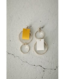 BICOLOR FAUX LEATHER PIERCINGS/バイカラーフェイクレザーピアス