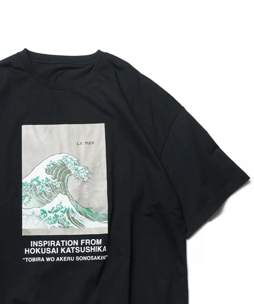 BENCH'S SELECT（ベンチセレクト）の「HOKUSAI TEEー葛飾北斎『冨嶽三十六景』（Tシャツ/カットソー・メンズ・ホワイト/ブラック・SMALL/X-LARGE/MEDIUM/LARGE）」の2枚目の写真