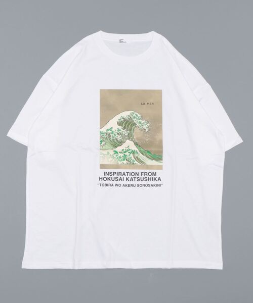 BENCH'S SELECT（ベンチセレクト）の「HOKUSAI TEEー葛飾北斎『冨嶽三十六景』（Tシャツ/カットソー・メンズ・ホワイト/ブラック・SMALL/X-LARGE/MEDIUM/LARGE）」の4枚目の写真