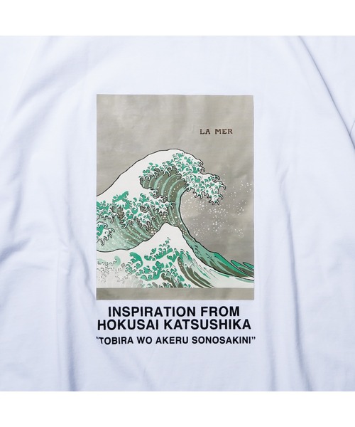 BENCH'S SELECT（ベンチセレクト）の「HOKUSAI TEEー葛飾北斎『冨嶽三十六景』（Tシャツ/カットソー・メンズ・ホワイト/ブラック・SMALL/X-LARGE/MEDIUM/LARGE）」の6枚目の写真