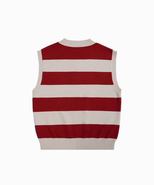 CORPUS TOKYO（コーパス トーキョー）の「Lazy Tokyo ボーダーニットベスト（ベスト・メンズ・レッド/グリーン・1/2/3）」の5枚目の写真