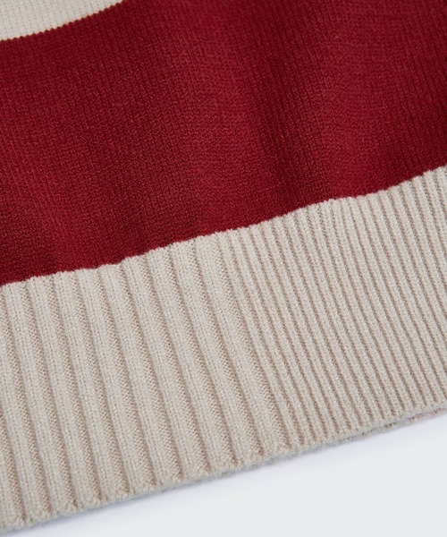 CORPUS TOKYO（コーパス トーキョー）の「Lazy Tokyo ボーダーニットベスト（ベスト・メンズ・レッド/グリーン・1/2/3）」の4枚目の写真