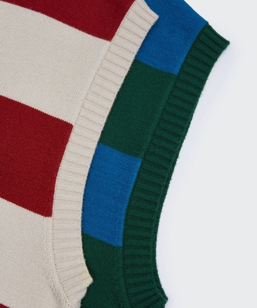 CORPUS TOKYO（コーパス トーキョー）の「Lazy Tokyo ボーダーニットベスト（ベスト・メンズ・レッド/グリーン・1/2/3）」の14枚目の写真