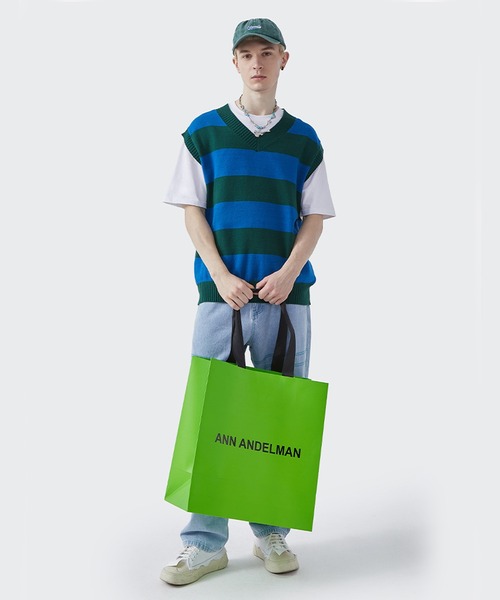 CORPUS TOKYO（コーパス トーキョー）の「Lazy Tokyo ボーダーニットベスト（ベスト・メンズ・レッド/グリーン・1/2/3）」の19枚目の写真