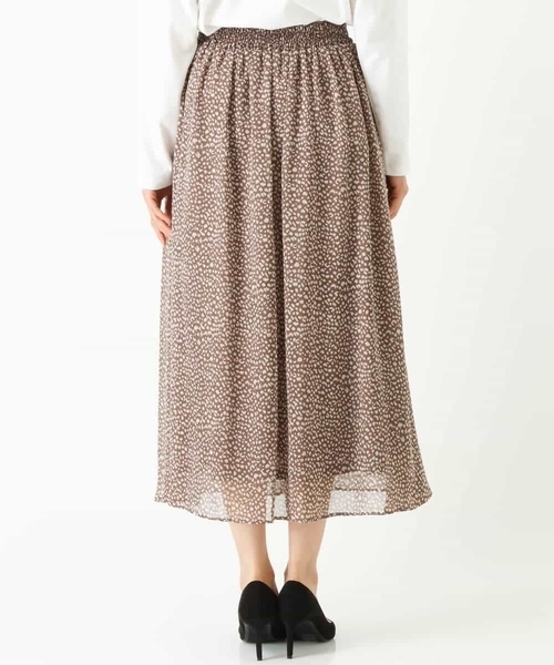MK MICHEL KLEIN(エムケーミッシェルクラン)の「レオパード柄シフォンスカート/洗える(スカート・レディース・ブラック/モカ・38)」の6枚目の写真