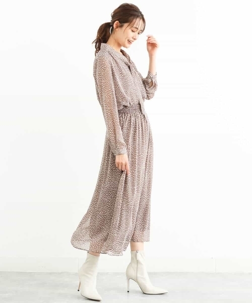 MK MICHEL KLEIN(エムケーミッシェルクラン)の「レオパード柄シフォンスカート/洗える(スカート・レディース・ブラック/モカ・38)」の12枚目の写真