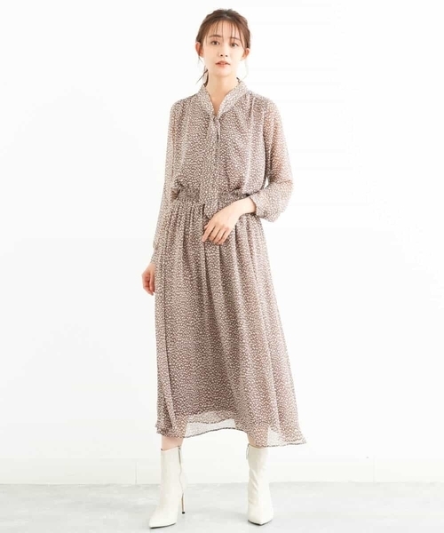 MK MICHEL KLEIN(エムケーミッシェルクラン)の「レオパード柄シフォンスカート/洗える(スカート・レディース・ブラック/モカ・38)」の13枚目の写真