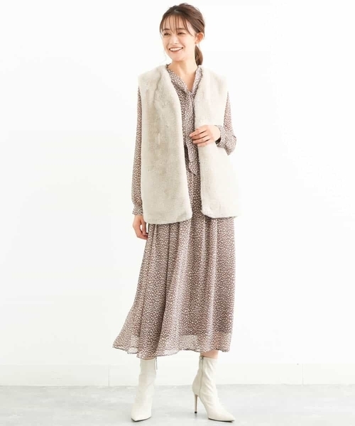 MK MICHEL KLEIN(エムケーミッシェルクラン)の「レオパード柄シフォンスカート/洗える(スカート・レディース・ブラック/モカ・38)」の14枚目の写真