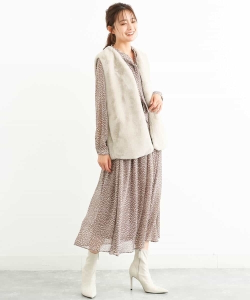 MK MICHEL KLEIN(エムケーミッシェルクラン)の「レオパード柄シフォンスカート/洗える(スカート・レディース・ブラック/モカ・38)」の15枚目の写真