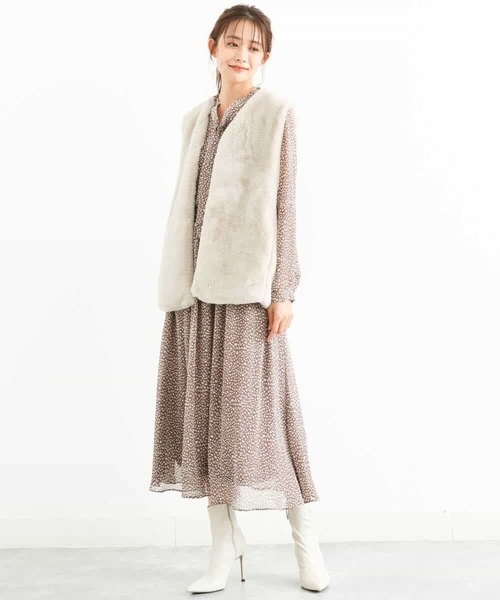 MK MICHEL KLEIN(エムケーミッシェルクラン)の「レオパード柄シフォンスカート/洗える(スカート・レディース・ブラック/モカ・38)」の16枚目の写真