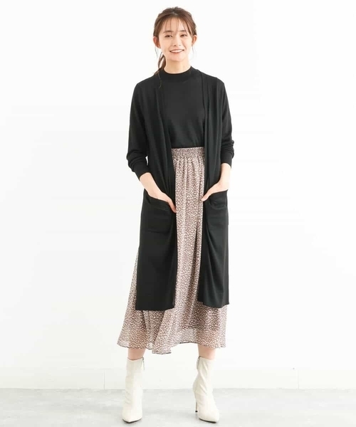 MK MICHEL KLEIN(エムケーミッシェルクラン)の「レオパード柄シフォンスカート/洗える(スカート・レディース・ブラック/モカ・38)」の17枚目の写真