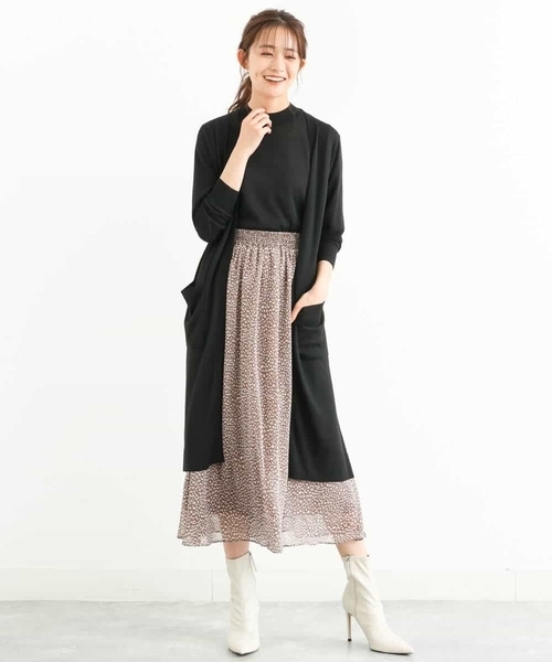 MK MICHEL KLEIN(エムケーミッシェルクラン)の「レオパード柄シフォンスカート/洗える(スカート・レディース・ブラック/モカ・38)」の20枚目の写真
