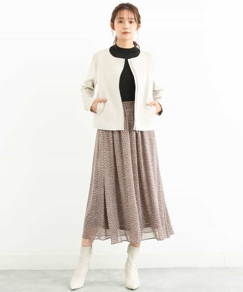 MK MICHEL KLEIN(エムケーミッシェルクラン)の「レオパード柄シフォンスカート/洗える(スカート・レディース・ブラック/モカ・38)」の21枚目の写真