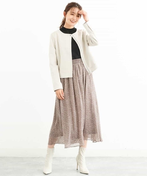 MK MICHEL KLEIN(エムケーミッシェルクラン)の「レオパード柄シフォンスカート/洗える(スカート・レディース・ブラック/モカ・38)」の22枚目の写真