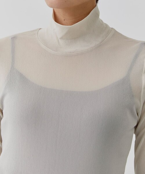 city(シティ)の「【CITY】ストレッチチュールハイネックトップス(Tシャツ/カットソー・レディース・ブラック/アイボリー/グリーン/ピンク・FREE)」の5枚目の写真