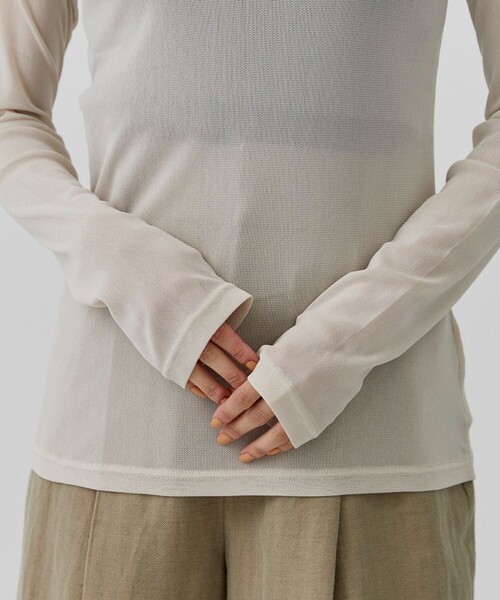 city(シティ)の「【CITY】ストレッチチュールハイネックトップス(Tシャツ/カットソー・レディース・ブラック/アイボリー/グリーン/ピンク・FREE)」の13枚目の写真